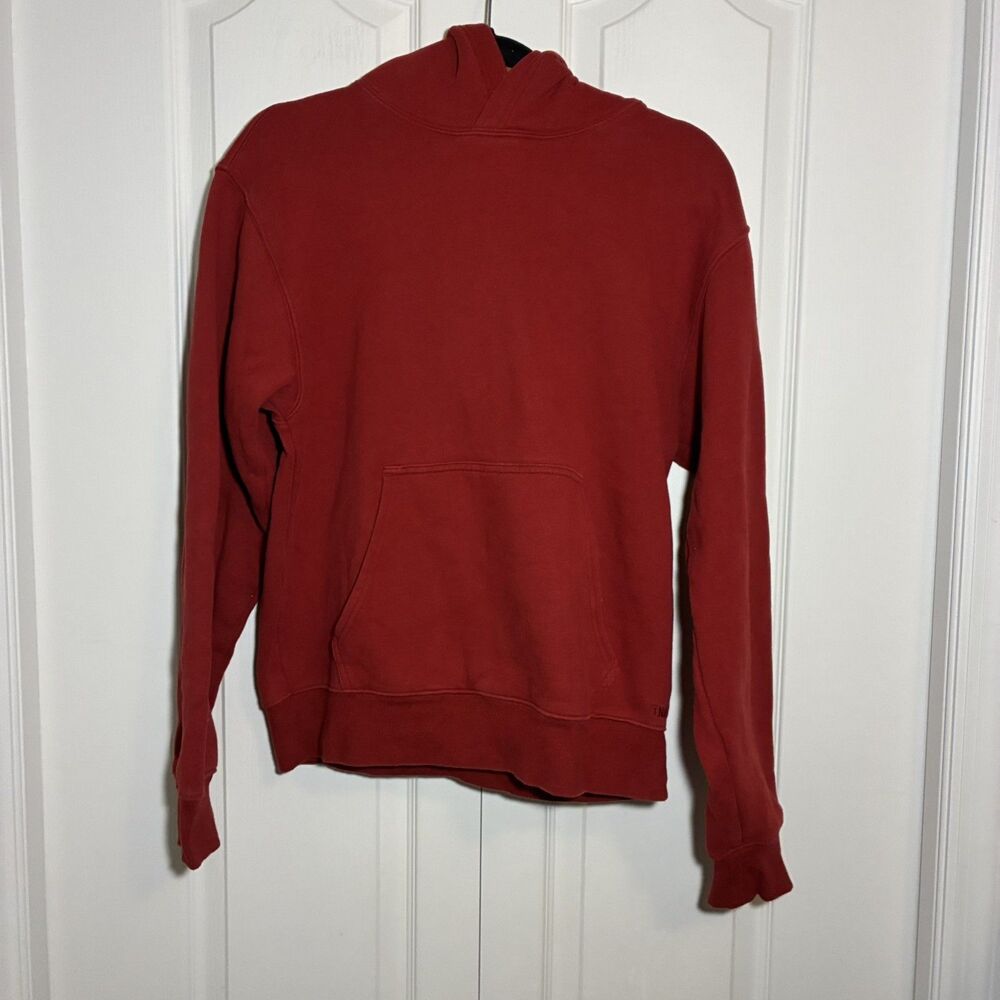 TNA Aritzia Women Cozy Fleece Boyfriend Hoodie Ornate Red Sweatshirt Size M